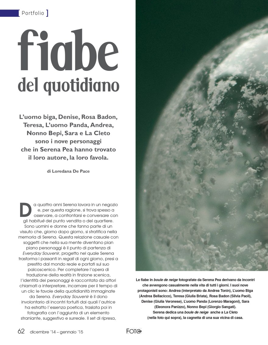 Loredana de Pace, Le Fiabe del Quotidiano, FOTO Cult, dicembre 2014 - gennaio 2015